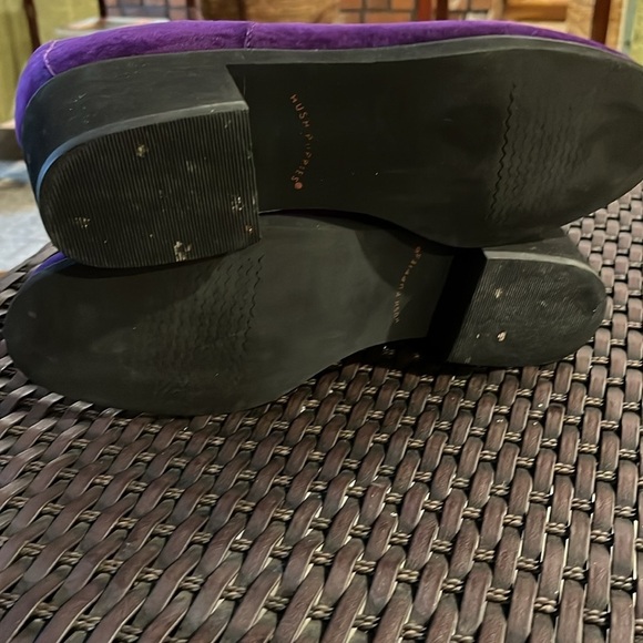 Hush Puppies Suede/ Leather heeled Loafer In Purple Size 10W - Picture 9 of 10